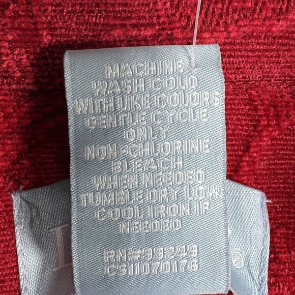 Liz & Me Womens 1X Red Jacquard Button-Front Jacket Abstract Design Art To Wear - Picture 15 of 16